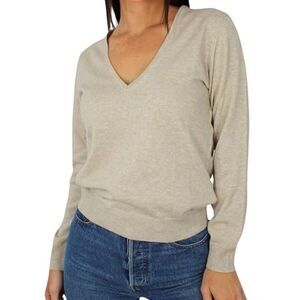 United Colors of Benetton Green Silk Cotton Blend V Neck Sweater Women's Size XS